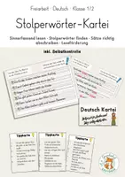 Vorschau - Arbeitsblätter - Leseförderung mit Stolperwörtern Kartei zum sinnerfassenden Lesen - Deckblatt