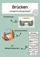 Vorschau - Unterrichtsreihen - Brücken Unterrichtseinheit - Brückenarten, Brückenaufbau, Brücken bauen - Deckblatt