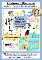 Vorschau - Präsentationen/Tafelbilder - Blitzlesen: Zählen bis 10 (Anfangsunterricht) - Deckblatt