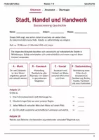 Vorschau - Arbeitsblätter - Stadt, Handel und Handwerk Basisscreening Klasse 7–8 - Deckblatt