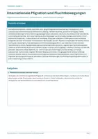 Vorschau - Arbeitsblätter - Arbeitsblatt Erdkunde Klasse 12 – Internationale Migration und Fluchtbewegungen - Deckblatt