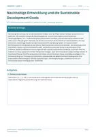 Vorschau - Arbeitsblätter - Arbeitsblatt Erdkunde Klasse 12 – Nachhaltige Entwicklung und die Sustainable Development Goals - Deckblatt