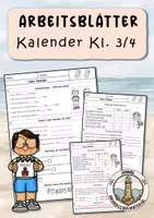 Vorschau - Arbeitsblätter - Kalender Klasse 3 - 4 Arbeitsblätter - Deckblatt