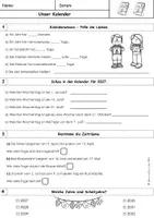 Vorschau - Arbeitsblätter - Kalender Klasse 3 - 4 Arbeitsblätter - Seite 1