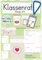 Vorschau - Arbeitsblätter - Klassenrat - Rollenkarten, Protokoll, Moderationsfächer (Klasse 3/4) - Deckblatt