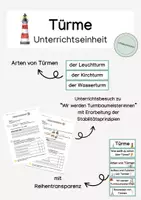 Vorschau - Unterrichtsreihen - Türme Unterrichtseinheit - Turmarten, Türme bauen, Stabilität - Deckblatt