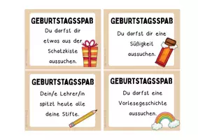 Vorschau - Aufgabenkarten - Geburtstag: Wunschkarten “Geburtstagsspaß” (Kl. 1-4) - Seite 2