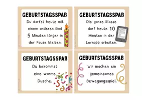 Vorschau - Aufgabenkarten - Geburtstag: Wunschkarten “Geburtstagsspaß” (Kl. 1-4) - Seite 3