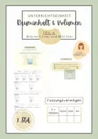 Vorschau - Arbeitsblätter - Volumen | Hohlmaße | Brüche I Liter und Milliliter - Deckblatt