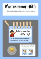Vorschau - Präsentationen/Tafelbilder - Wartezimmer-Hilfe – Selbstständig arbeiten, während ich warte | Aktivitätskärtchen I blau - Deckblatt