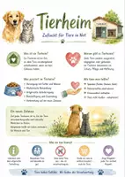 Vorschau - Arbeitsblätter - Lernposter + AB mit Fragen zum Thema "Tierheim" + Lösungsblatt + Mindmap + Infografik - Deckblatt