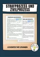 Vorschau - Arbeitsblätter - Strafrecht und Zivilrecht (Lückentext mit Lösungen) - Deckblatt