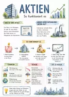 Vorschau - Arbeitsblätter - Lernposter + Arbeitsblatt "Aktien" + Onlineübung & MP3 + Mindmap + Infografik - Deckblatt