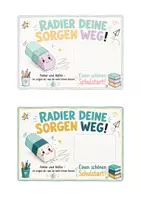 Vorschau - Bildkarten - Radier deine Sorgen weg – Schulanfangsgeschenk mit Radiergummi - Seite 1