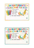 Vorschau - Bildkarten - Ein kunterbuntes Schuljahr – Schulstartgeschenk mit Farbstift - Seite 1