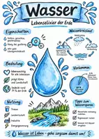 Vorschau - Arbeitsblätter - Lernplakat + Arbeitsblatt "Wasser" + Onlineübung & MP3 + Mindmap + Infografik - Deckblatt