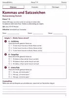 Vorschau - Arbeitsblätter - Kommas und Satzzeichen Basisscreening Klasse 7–8 - Deckblatt