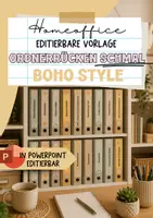 Vorschau - Mal- und Bastelvorlagen - Ordnerrücken Boho 17,5 x 3 cm | schmale Ordner | Lehrerorganisation - Deckblatt
