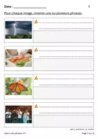 Aperçu - Feuilles d'exercices - Ateliers de français CE1 - J'écris des phrases n°1 - Page 1