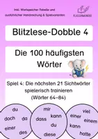 Vorschau - Spiele - Blitzlese Such-Spiel 4: 100 häufigste Wörter - Deckblatt