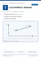 Vorschau - Interaktives Material - Lektion 5 Selbstlernkurs - Gleichförmige Bewegung - Deckblatt