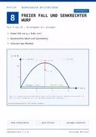 Vorschau - Interaktives Material - Lektion 8 Selbstlernkurs - Freier Fall und senkrechter Wurf - Deckblatt