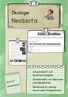 Vorschau - Arbeitsblätter - Ökologie Neozoen, Neophyten, Neobiota - Deckblatt