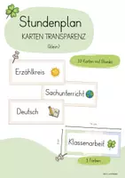 Vorschau - Poster - Fächerkarten | Stundenplan Transparenz | Schulfächer Tafelkarten - Deckblatt