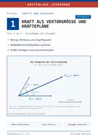 Vorschau - Interaktives Material - Lektion 1 Selbstlernkurs - Kraft als Vektorgröße und Kräftepläne - Deckblatt