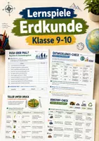 Vorschau - Arbeitsblätter - 5 Lernspiele Erdkunde Klasse 9-10 | Arbeitsblätter Geographie - Deckblatt