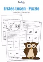 Vorschau - Arbeitsblätter - Erstes Lesen - Anlaute - Puzzle - Deckblatt