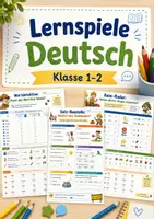 Vorschau - Arbeitsblätter - Lernspiele Deutsch – Klasse 1–2 | 5 spielerische Arbeitsblätter für den Deutschunterricht - Deckblatt