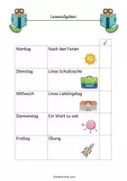 Vorschau - Arbeitsblätter - Wochenleseaufgaben 1 - Seite 1