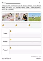 Aperçu - Feuilles d'exercices - Ateliers de français CE1 - J'écris des textes n°1 - Page 3