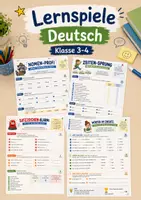 Vorschau - Arbeitsblätter - Lernspiele Deutsch – 5 abwechslungsreiche Arbeitsblätter für Klasse 3–4 | Grundschule - Deckblatt