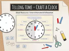 Vorschau - Arbeitsblätter - Telling time- craft a clock - Seite 1
