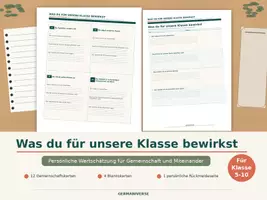 Vorschau - Arbeitsblätter - Was du für unsere Klasse bewirkst - Deckblatt