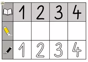 Vorschau - Arbeitsblätter - Ziffern schreiben 1–4 | Zahlen nachspuren, schreiben & zuordnen - Seite 2
