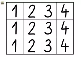 Vorschau - Arbeitsblätter - Ziffern schreiben 1–4 | Zahlen nachspuren, schreiben & zuordnen - Seite 3