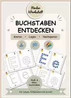Vorschau - Arbeitsblätter - Buchstabe E e – Kneten, Muggelsteine legen & Nachspuren | Buchstaben lernen - Deckblatt