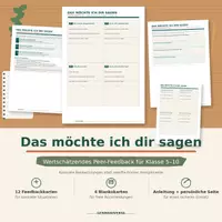 Vorschau - Arbeitsblätter - Das möchte ich dir sagen – Wertschätzendes Peer-Feedback - Deckblatt