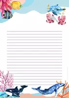 Vorschau - Anderer Materialtyp - Briefpapier Sommer | Ozean & Unterwasser | Delfine, Fische & Wale | Klasse 2–4 - Seite 1