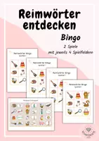 Vorschau - Spiele - Reimwörter spielerisch üben | Bingo für Vorschule und Grundschule - Deckblatt