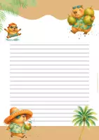 Vorschau - Anderer Materialtyp - Briefpapier Sommer | Capybaras & Wasserschweine | Klasse 2–4 - Seite 1