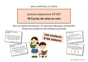 Aperçu - Apprentissages en autonomie - Lecture expressive CP-CE1 - 18 Cartes de mise en voix - Page de couverture