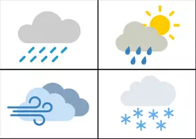 Aperçu - Cartes / Images - Anglais - Flashcards weather - P1 - Page 1