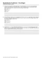 Vorschau - Arbeitsblätter - Quadratische Funktionen Klasse 9 - Deckblatt