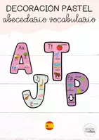 Vista previa - Decoración del aula - Abecedario vocabulario castellano (decoración pastel) - Portada