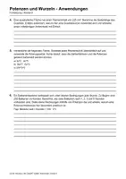 Vorschau - Arbeitsblätter - Potenzen und Wurzeln Klasse 9 Gratis - Seite 1