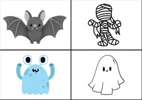 Aperçu - Cartes / Images - Anglais - Pack Halloween - P2 - Page 1